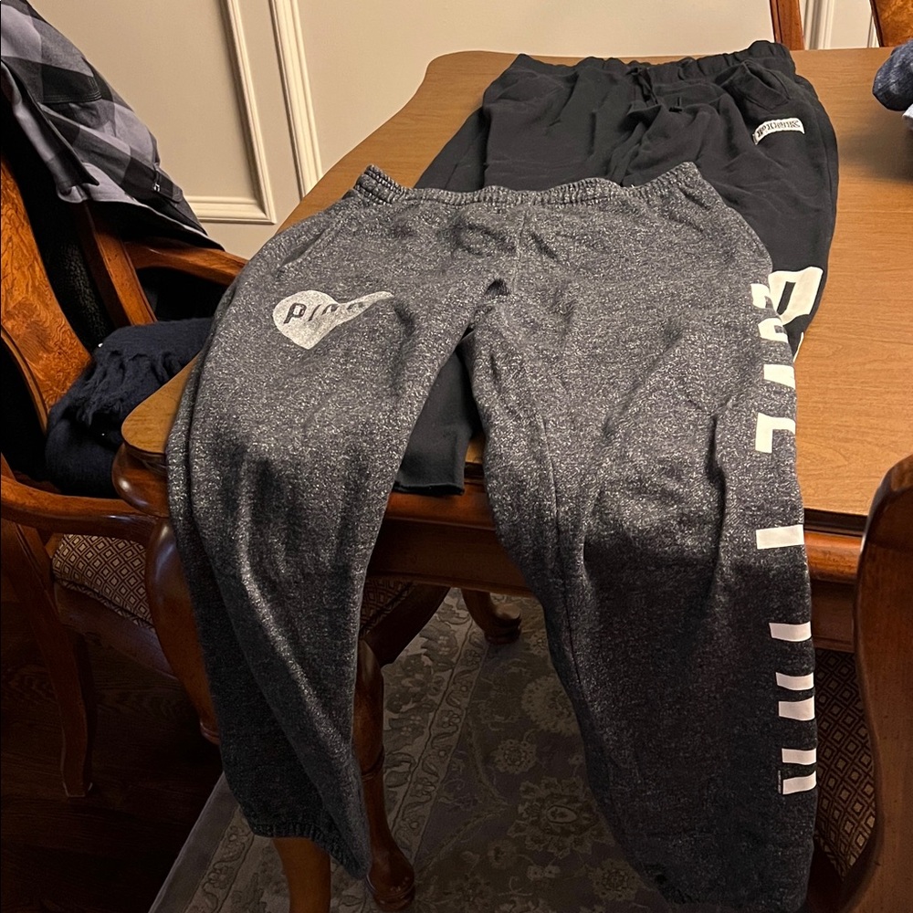 PINK Victoria's Secret Charcoal and Black women’s  Joggers size Small S